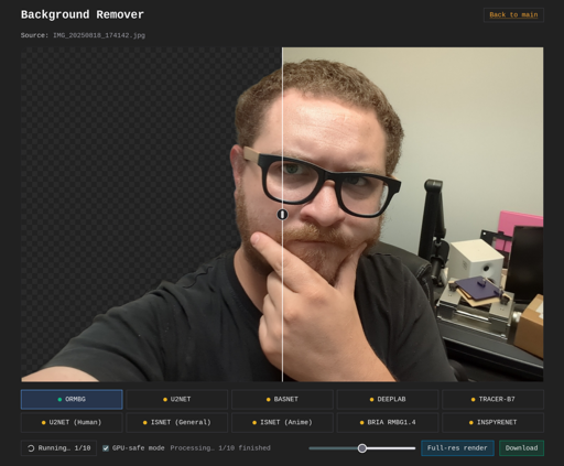 free background removal tool in action